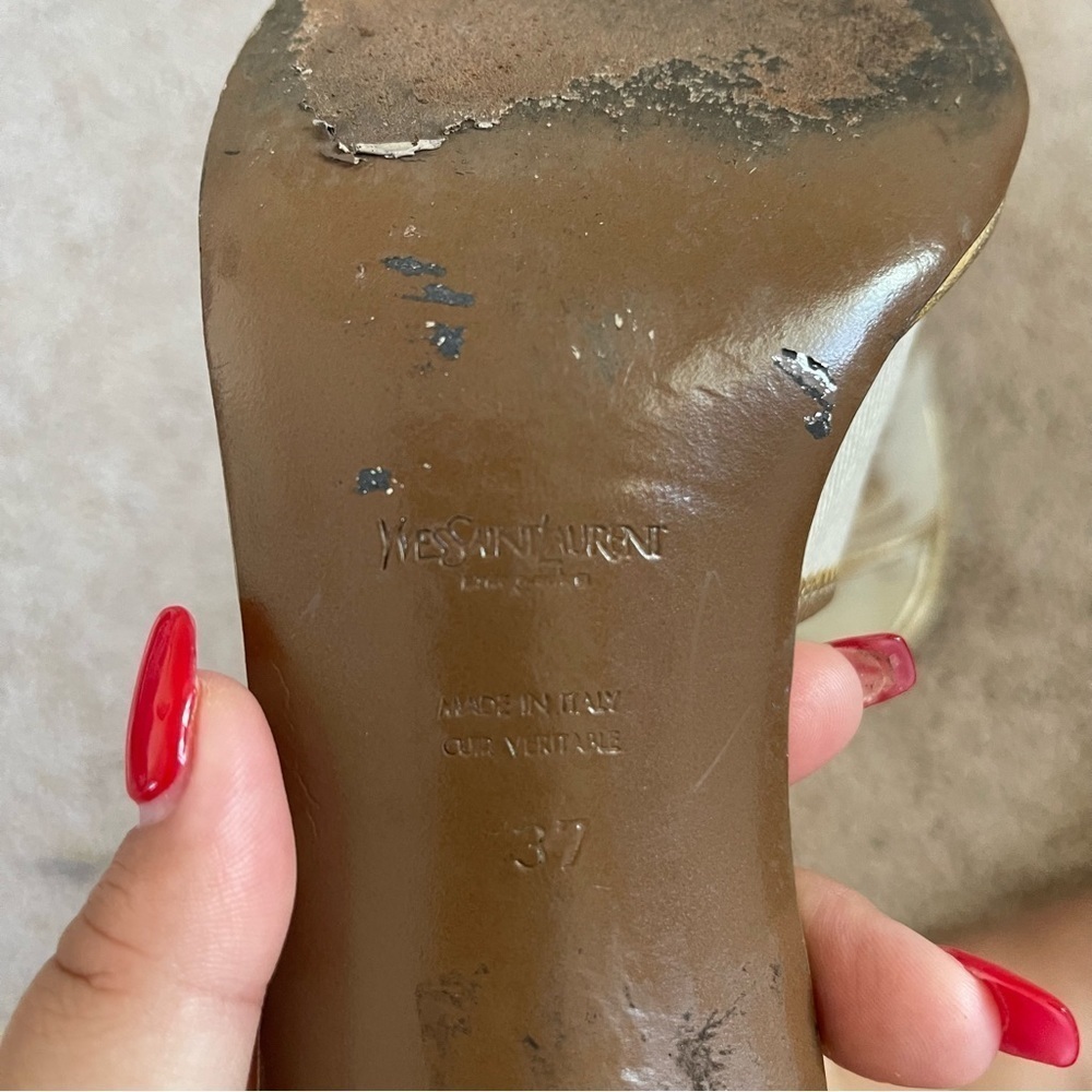 Yves Saint Laurent Gold Logo Mules size 37 Made in Italy - Picture 5 of 10